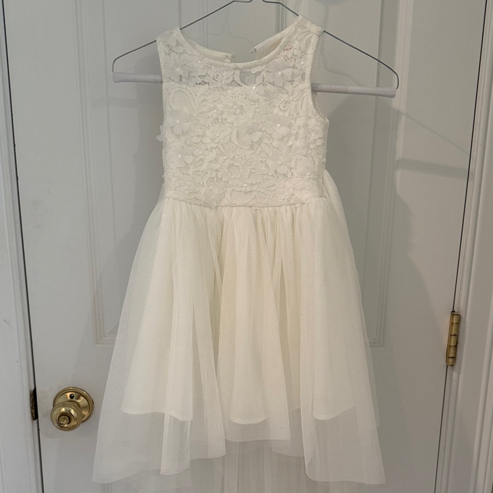 Cat & Jack White Floral Lace Kids Dress